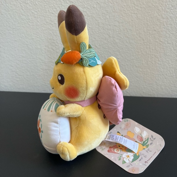 NWT LIMITED EDITION Pokemon Center 2023 Pikachu's Easter Egg Hunt Pikachu Plush - Picture 4 of 7